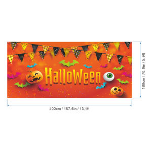 ของตกแต่งวันฮาโลวีน แบนเนอร์ประตูโรงรถฮาโลวีน ผ้าแขวนฮาโลวีน