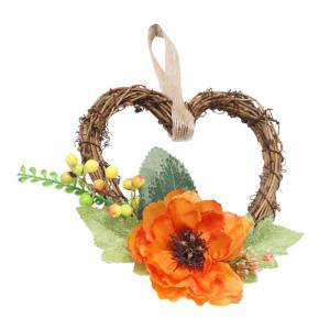 Fade Resistant Heart Shaped Wreath Indoor Outdoor Decoration Front Door Garland For Event Festivals And Everyday Use
