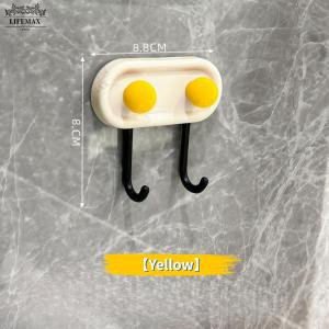 [SG Seller]Waterproof Punch Free Double Wall Hook aron Color Candy Ball Decor Self Adhesive Towel Bag Hanging Hook