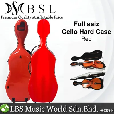 BSL ABS Carbon Lightweight Rollable Cello Hard Case Bag With Lock Green 4/4 Full Size