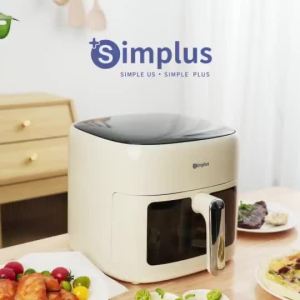 Simplus Air Fryer 6.5L Large Capacity  Ultra-Thin丨1500W Power Non-Stick CoatinglVisible Window丨10 Preset Menus KQZG018