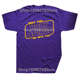 Novelty Awesome May the Holy Spirit Be With You T Shirt Christian Bible Cotton Short Sleeve Gifts Summer Style T-shirt