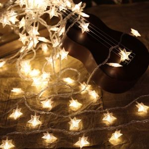 SHENEY Battery Powered Star Light String PVC 10/20/40 LED Copper Wire Starry Light Decor Lights Waterproof Fairy Lights Christmas