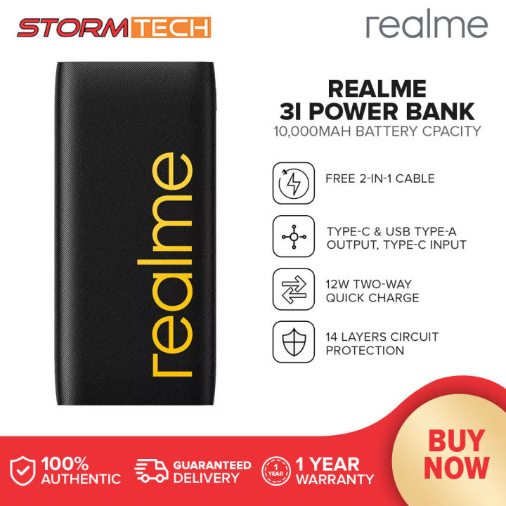 Power Bank Realme 10000mah Realme 10000mAh Power Bank With 18W
