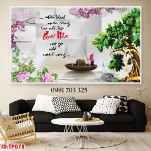 Tranh gạch 3d đẹp thư pháp