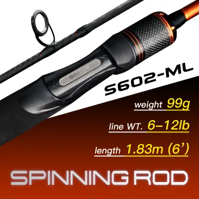 SEASIR Cast X Fishing Rod Carbon Fiber 1.83M-2.1M Zirconia Guide Rings Lure Weight 7-25G 9KG Super Drag Spinning Rod & Casting Rod