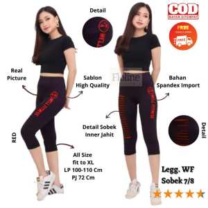 Floline Ols - Celana Well Fitness / Zumba Wanita 7/8 Sobek Depan Olahraga / Senam / Aerobic / Yoga Import 902