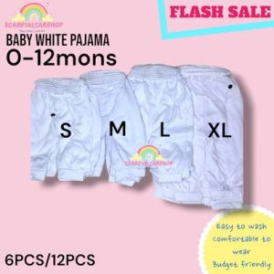 12PCS /6PCS WHITE PLAIN PAJAMA for baby 0-12 months / INFANT PAJAMA SET SOFT & COMFORTABLE FABRIC