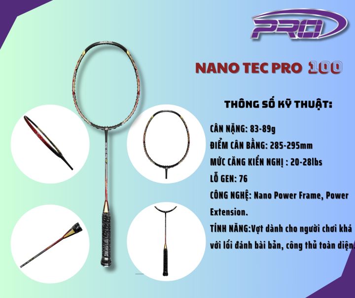 Vợt cầu lông Pro Nano Tec 100 (Chính hãng) | Lazada.vn