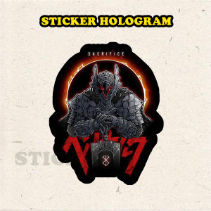 Stiker Hologram Anime Berserk ukuran 8 cm