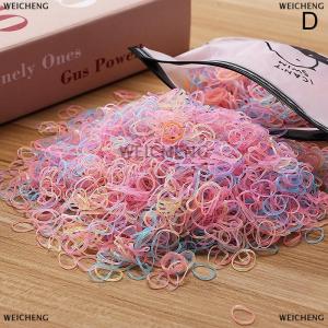 [COD] WEICHENG 1000pcs Girls Colourful Disposable Rubber Band Elastic Hair Bands Headband Children Ponytail Holder Bands For Kids Accessories