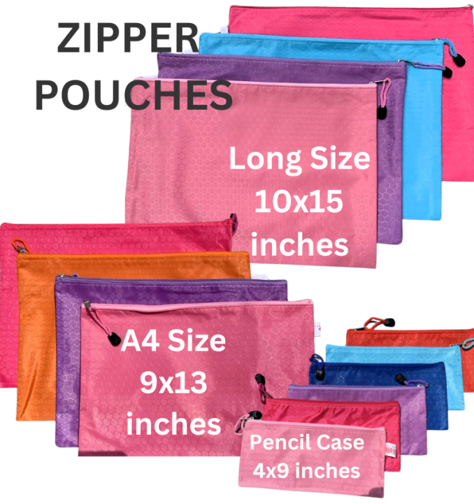 OFFCUP Plastic Wallets A5, 5PCS Zip Lock Bags Document Wallet File Zipper Bags File Folder Document Folders Plastic Pockets Zipper File Wallet For