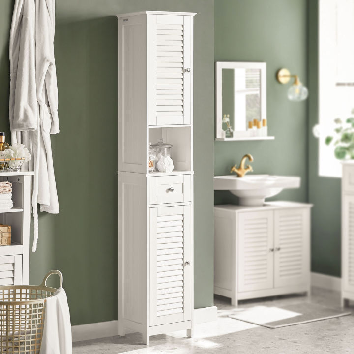 (SG STOCK) SoBuy® FRG236W White Free Standing Tallboy Bathroom