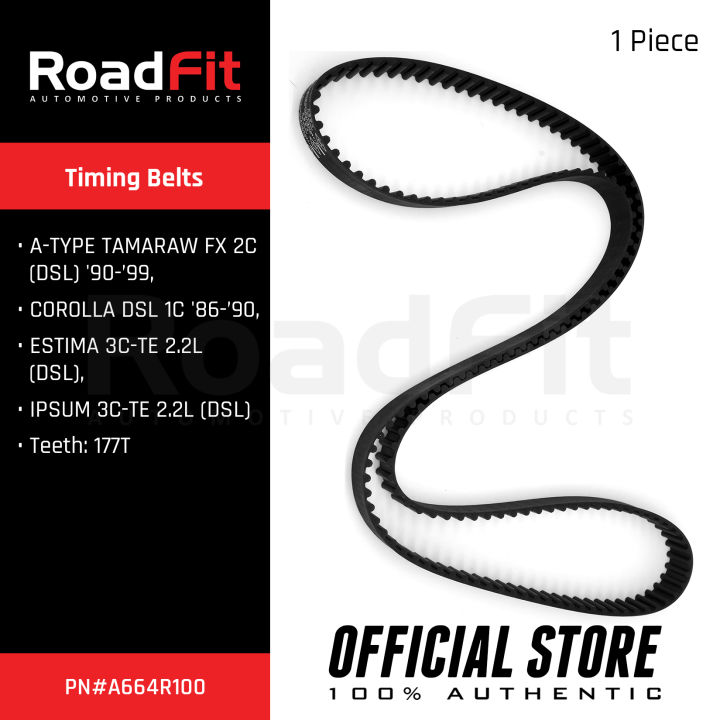 RoadFit Sun Timing Belt A664R100 A-Type for Tamaraw FX 2C (Dsl