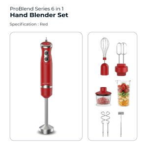 in stock-hot saleElectrova 6-in-1 Hand Blender Mixer Set 4 Speed + Turbo 6 Accessories Stick Blender Food Processor Combo Set
