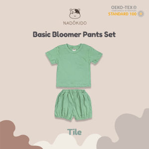Nadokido Basic Tee Set Bloomer Pants / Kaos Baju Celana Pendek / Setelan Anak Bayi Polos ( 1 - 3 Tahun )