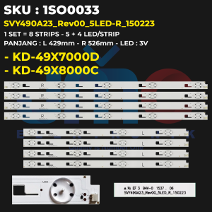 Backlight TV Sony 49 Inch KD-49X7000D KD-49X8000C SVY490A23-Rev00-5LED-R150223