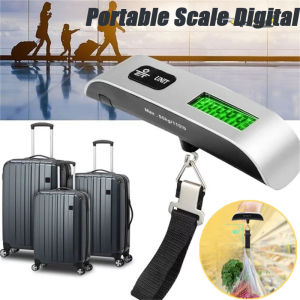 1pcs Portable Scale Digital LCD Display 110lb/50kg with Belt for Electronic Luggage Hanging Suitcase Travel Weighs Baggage Bag Weight Balance