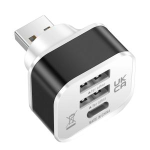 3 cổng sạc Loại C USB Expander 3 trong 1 khe cắm USB Bộ chuyển đổi USB giao diện Extender tự động Phụ kiện điện tử