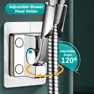 Shower Head Holder Premium ABS No Drill 120° Adjustable Waterproof Bracket for HDB Bathroom