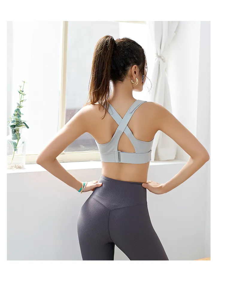 2023 New Summer High Strength Fashion Front Zip Up Lycra Bras Yoga Fitness  Running Vests Shockproof Gym Fitness Athletic Women - AliExpress