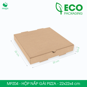 MPZ04 - 22x22x4 cm - 60 Hộp nắp gài pizza đa dụng - Hộp nắp gập hộp carton gói hàng hộp quà