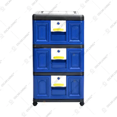Kingstar Lemari Plastik KSB 300 Laci 3 Susun + Kunci Lemari Minimalis