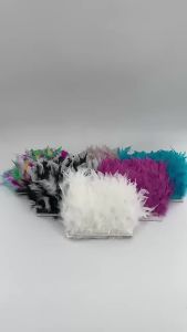 Colourful Turkey Feather Trim for DIY Crafts Dance Costume and Wedding Decoration High-Strength Commercial Grade Composite Portable Practical Design Barangan Serbaguna