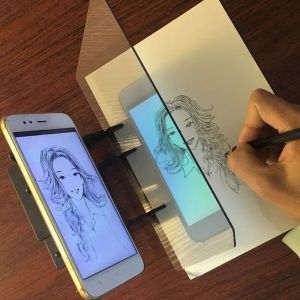 MMLUCK Specular Reflection Projection Optical Tracing Board Mobile Tablet Portable Painting Tracing Board Learning Tool Sketching Tool Drawing Copy Board Drawing