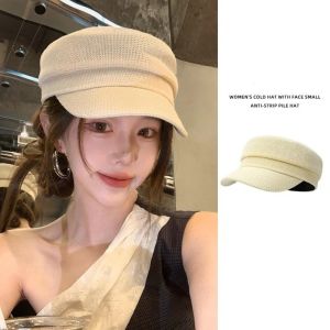 LUXERY  Mũ Beret Thoáng khí Chống nắng Mũ chống nắng  Vải lanh Mũ hình bát giác Phụ nữ