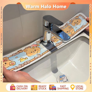 Multifunctional Kitchen Sink Splash Guard Sink Water Splash Guard Draining Cute Bear Diatomite Sink Mat Absorbent Faucet Drain Pad
