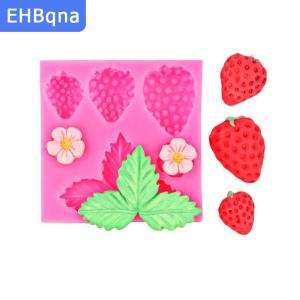 [COD] EHBqna SPORTS แม่พิมพ์ซิลิโคนฟองดองรูปดอกไม้สตรอเบอร์รี่เครื่องมือตกแต่งเค้กแม่พิมพ์น้ำตาลช็อคโกแลตกัมเพสต์เครื่องมือดินเหนียวเรซิน