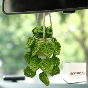 Crochet Hanging Plant for Car Handmade Car Decor