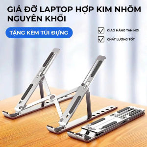 Đế Tản Nhiệt Laptop Giá Đỡ Laptop Gấp Gọn Bằng Nhôm Điều Chỉnh 7 Cấp Độ Cao Cấp