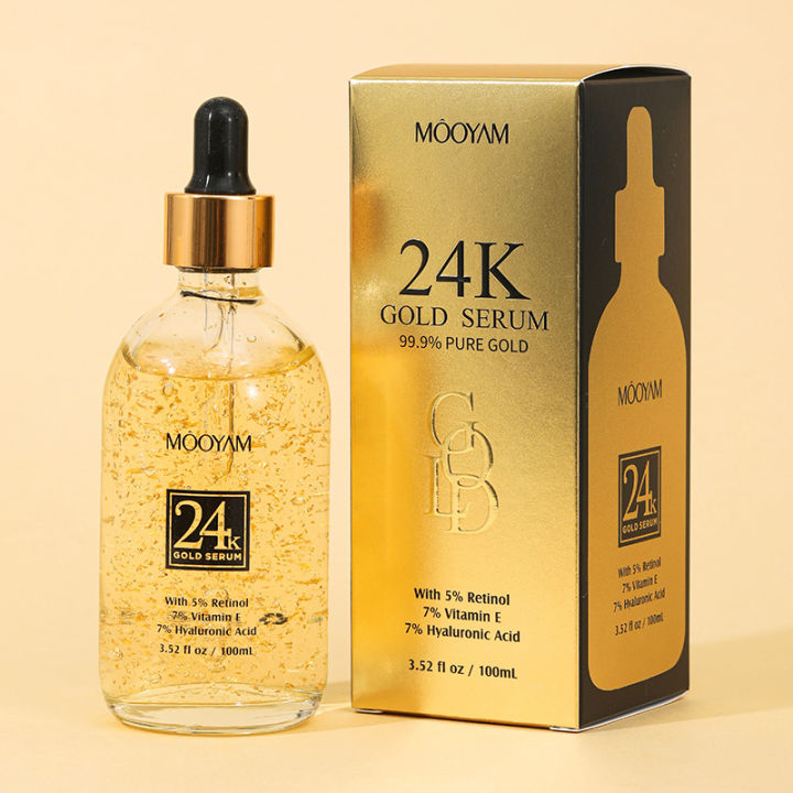 24k Gold Facial Serum Advanced Anti-Aging Skin Care Gold Foil Promotes ...