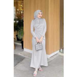 (COD) GAMIS MAXI BRIDESMAID ATASAN WANITA DRESS SATIN SILK PREMIUM MAURA TERBARU MURAH TERLARIS