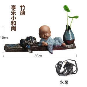 Ceramic Flowing Water Ornaments Home Feng Shui Creative Indoor Living Room Fountain Rockery Fish Tank Decoration Creative Humidifier