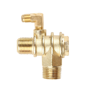 3-Port Check Valve Brass Male-Threaded Air Compressors Check Valve 20*19*10mm