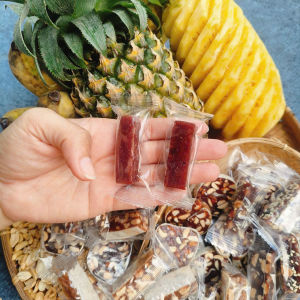 Kẹo dẻo cuộn chuối khóm đậu phộng thơm ngon nhà làm