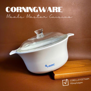 CorningWare - Just White Winter - 01 Nồi Tròn Thuỷ Tinh Vitrelle 2.0L Full Trắng MMC