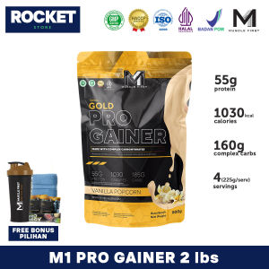 M1 Muscle First Pro Gainer Susu Mass Gainer 2 lbs 900 gr - Suplemen Fitness Penggemuk Tinggi Kalori
