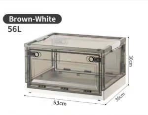 Folding Storage Box/ Large Collapsible Transparent Box/ Multifunaction Stackable Plastic Box/Collapsible Storage Box For Pets With Lid Stackable Durable