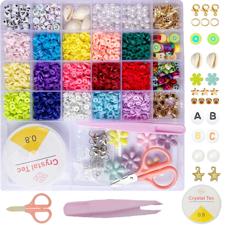 UHIBROS 5800 Pcs Clay Beads for Bracelet Making Kit, Jewelry Making Kit for  Girls 16 Color Polymer Heishi Beads Bracelets Making Kit Gifts for Girls  with Letter Beads : Amazon.in: Home & Kitchen