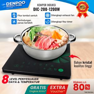 KOMPOR LISTRIK INDUKSI TOUCH SCREEN DENPOO LOW WATT DIC 200-1200