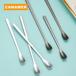 【CANAMEK】 1pc Stainless Steel Long Handle Stirring Spoon Coffee Tea Spoons Dessert Spoon Stirring Rod Tiny Spoon Kitchen Accessories