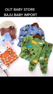 BAJU BAYI SETELAN CELANA IMPORT MOTIF PANDA TERLUCU