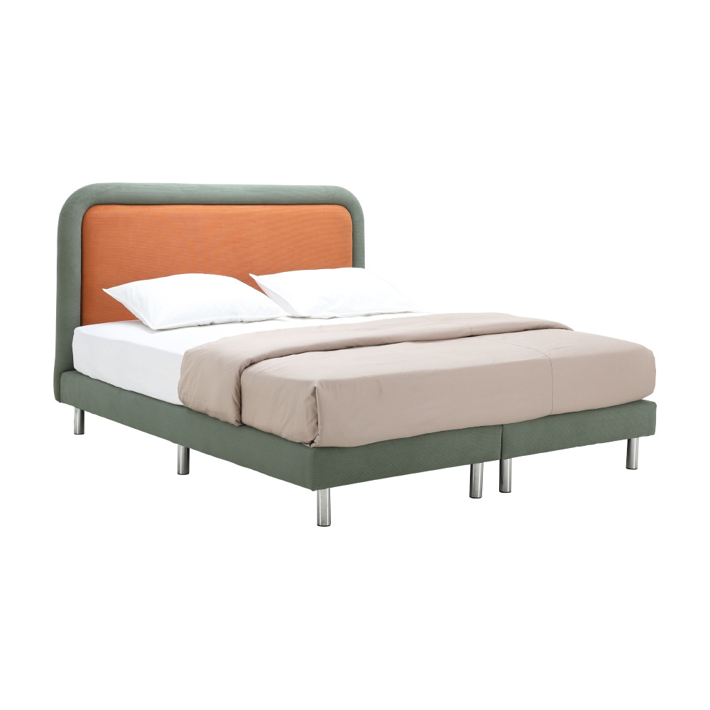 เตียง INDEX LIVING MALL นอน รุ่นทัช ขนาด 5 ฟุต - สีเขียว/ส้ม