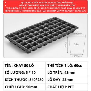 Khay Ươm Hạt Giống 5 Khay Nhiều Kích Thước Chịu Nhiệt Bền Tái Sử Dụng Nhiều Lần