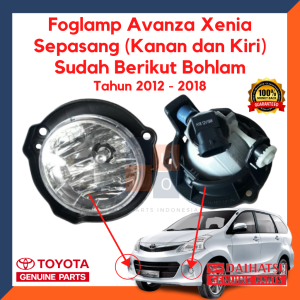 Foglamp Avanza Xenia/ Lampu Kabut Avanza Xenia 1 set (Kanan dan Kiri) Berikut Bohlam Tahun 2012 - 2018