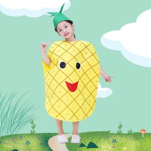 SRAITH Food Fruit Veggie Costume Performance Stage Pumpkin Cloak Children Cosplay Costume Funny Clothing Props Performance Suit Halloween